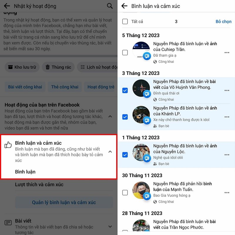 Cách xem lại bình luận của mình trên Facebook nhanh chóng, hiệu quả