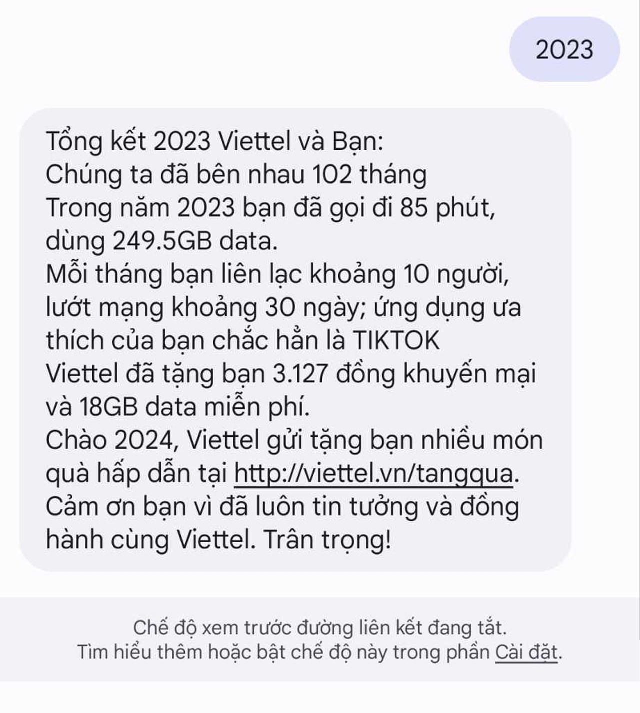 Hướng dẫn cách nhận quà tổng kết 2023 cùng Viettel