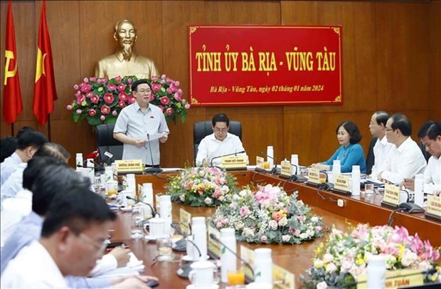 NA Chairman Vuong Dinh Hue works with Ba Ria-Vung Tau authorities