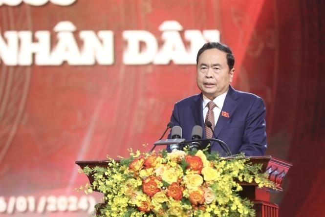 Phó Chủ tịch thường trực Quốc hội Trần Thanh Mẫn phát biểu khai mạc. (Nguồn: TTXVN)