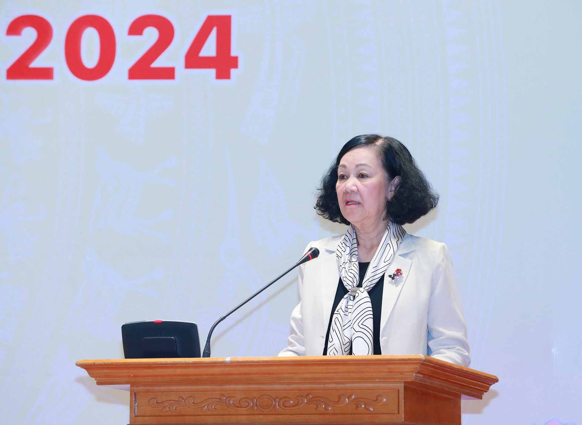 Thường trực Ban Bí thư Trương Thị Mai dự hội nghị triển khai công tác đối ngoại năm 2024