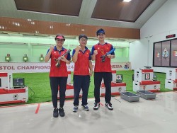 Hai xạ thủ đội tuyển bắn súng Việt Nam giành huy chương vàng giải châu Á