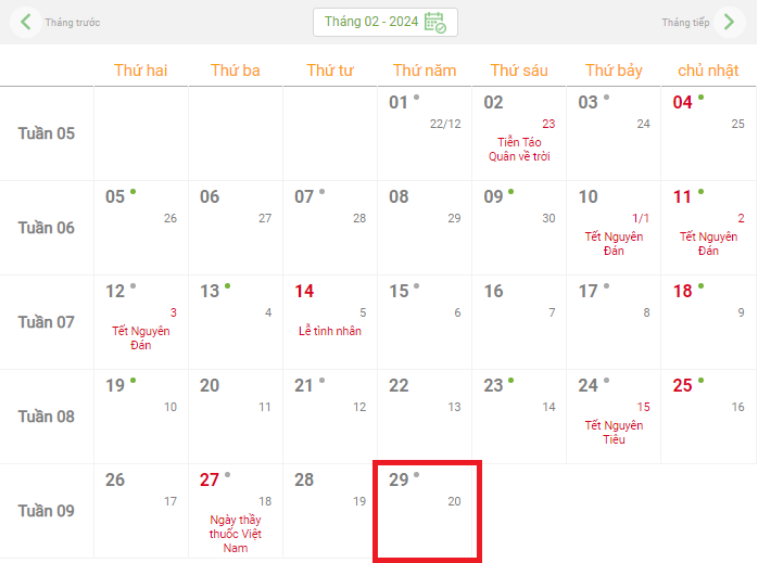Năm 2024 có nhuận không? Tại sao tháng 2/2024 lại có 29 ngày?