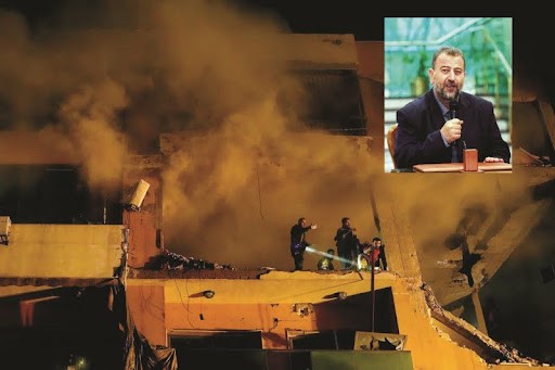 Hình ảnh hiện trường sau vụ ám sát thủ lĩnh Hamas Saleh al-Arouri ở ngoại ô Beirut của Lebanon. Ảnh: AP