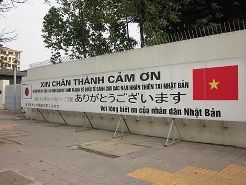 Băng khẩu hiệu tại Đại sứ quán Việt Nam tại Nhật Bản. (Nguồn: NVCC)