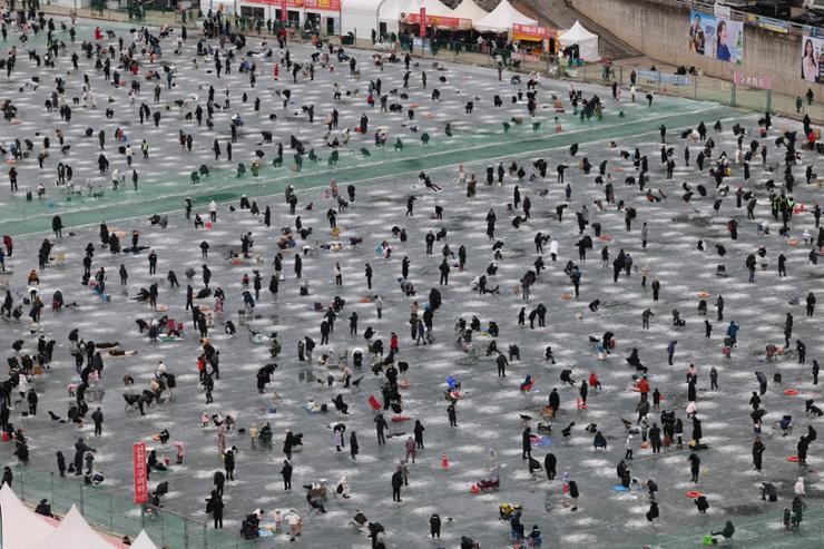 Hàn Quốc: Lễ hội câu cá trên băng lớn nhất thế giờ thu hút hơn 1 triệu du khách