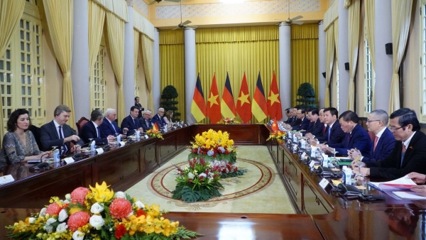 President Vo Van Thuong, German President Frank-Walter Steinmeier hold talks in Hanoi