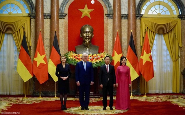 Welcome ceremony held for German President Frank-Walter Steinmeier in Hanoi