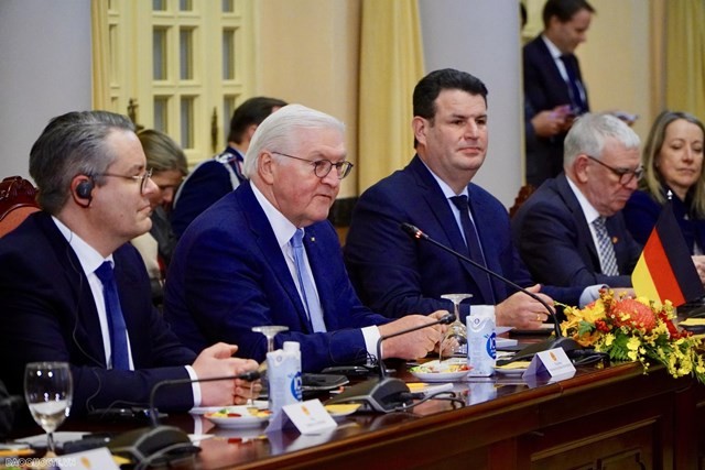 President Vo Van Thuong, German President Frank-Walter Steinmeier hold talks in Hanoi