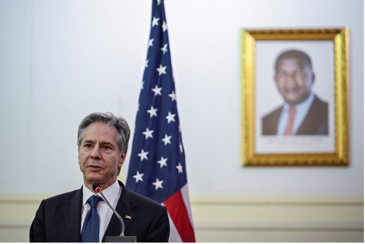 Ngoại trưởng Hoa Kỳ Antony Blinken phát biểu trong cuộc họp báo tại Bộ Ngoại giao ở Luanda, Angola, ngày 25 tháng 1 năm 2024. Andrew Caballero-Reynolds/Pool qua REUTER.
