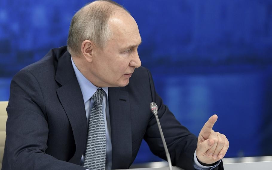 Tổng thống Nga Vladimir Putin phát biểu trong cuộc gặp các sinh viên ở Saint Petersburg, ngày 26/1. (Nguồn: Sputnik)