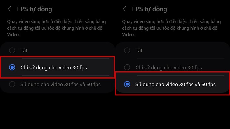 Cách bật tự động chỉnh FPS khi quay video trên One UI 6