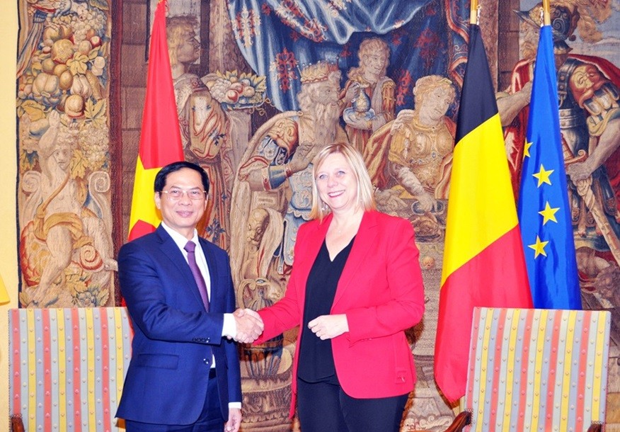 Foreign Minister Bui Thanh Son meets with Belgium leaders in Brussel