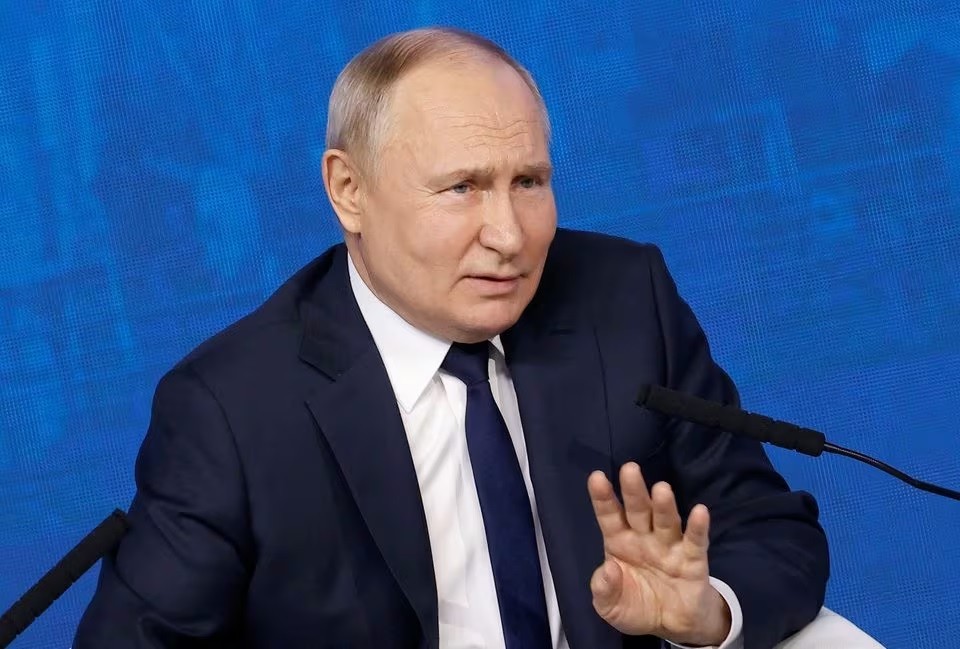 Tổng thống Nga Vladimir Putin tham dự cuộc gặp với những người thân tín trong cuộc bầu cử năm 2024 tại Gostiny Dvor ở Moscow, Nga, ngày 31/1. Tại đây, ông Putin nói Kiev đã sử dụng hệ thống phòng không Patriot do Mỹ cung cấp để bắn hạ máy bay Il-76 chở tù