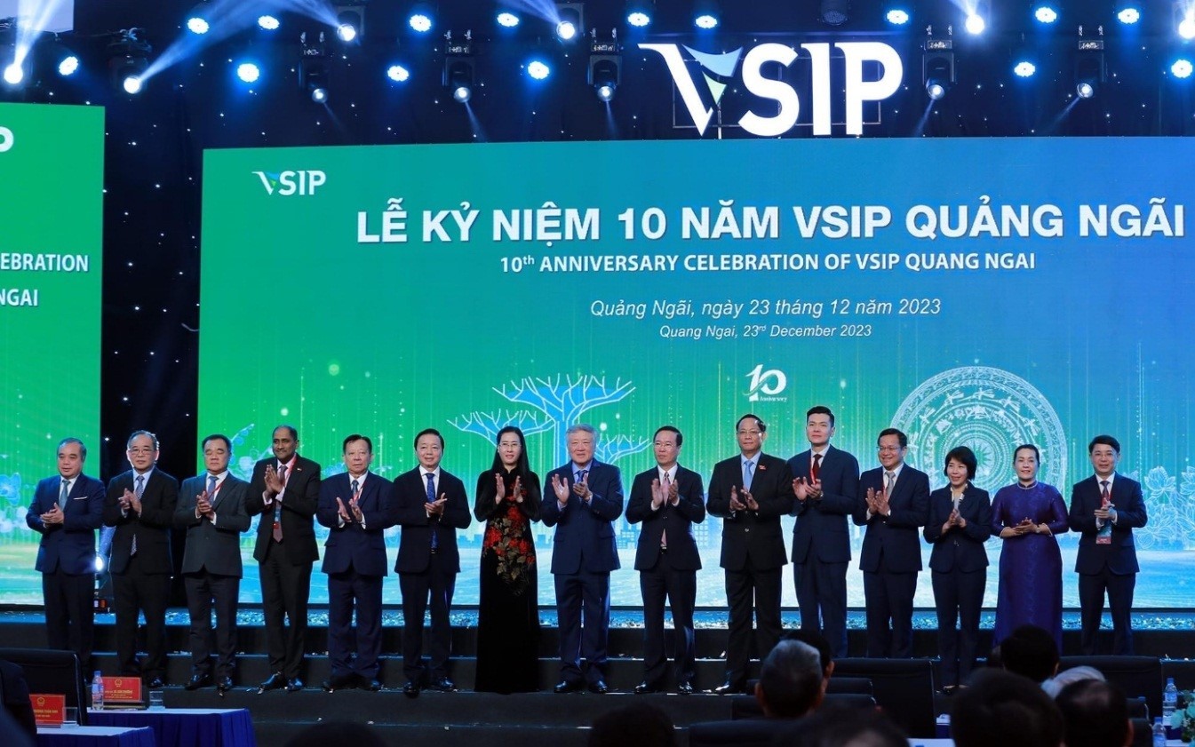 Chủ tịch nước Võ Văn Thưởng dự Lễ kỷ niệm 10 năm VSIP Quảng Ngãi ngày 23/12/2023