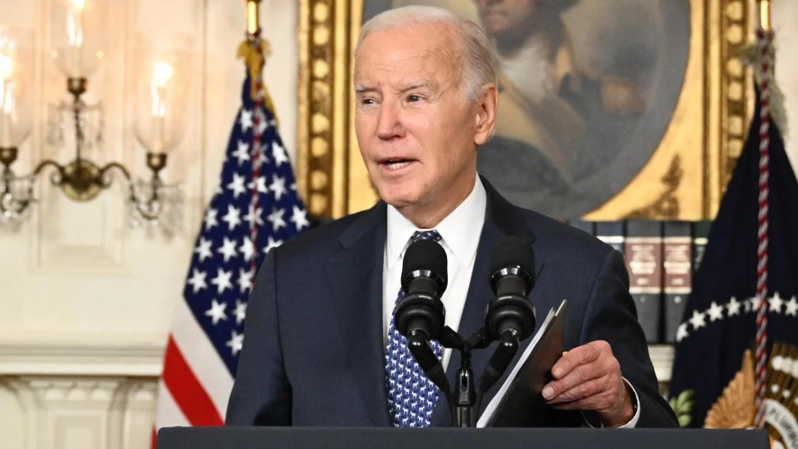 Tổng thống Mỹ Joe Biden phát biểu tại Nhà Trắng ở Washington, DC, ngày 8/2. (Nguồn: AFP)