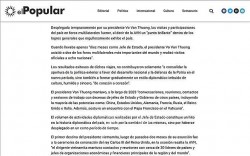 Báo chí Uruguay đưa tin về đánh giá và yêu cầu của Tổng Bí thư Nguyễn Phú Trọng đối với sự phát triển của Việt Nam