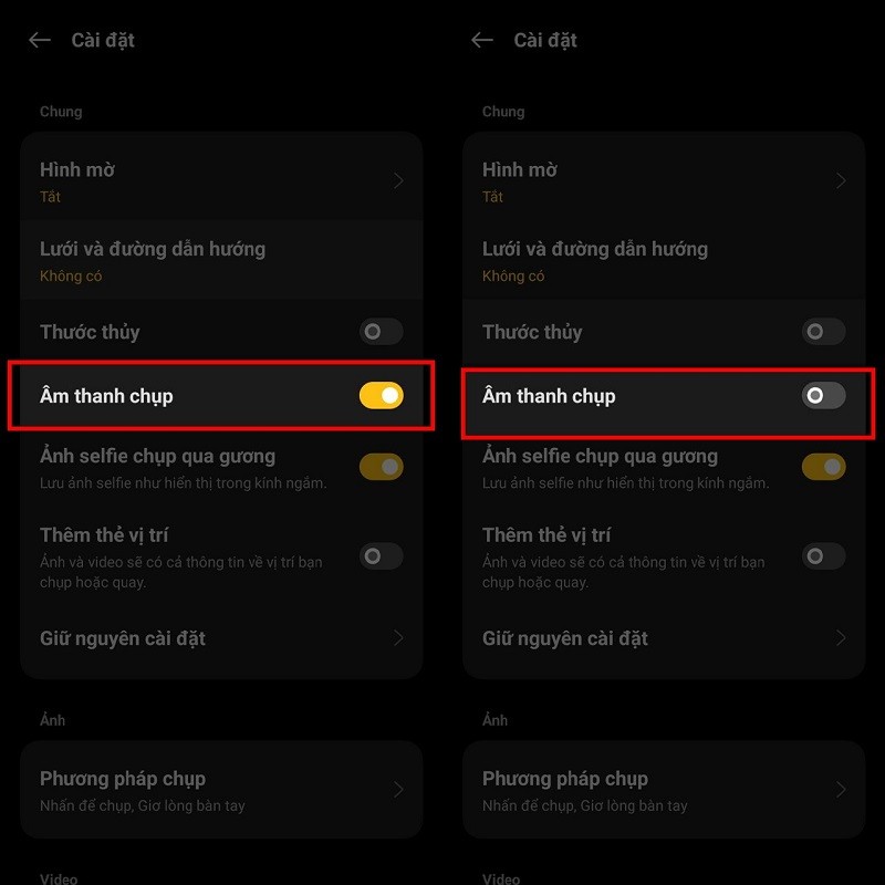Cách tắt âm thanh khi chụp ảnh trên OPPO nhanh chóng