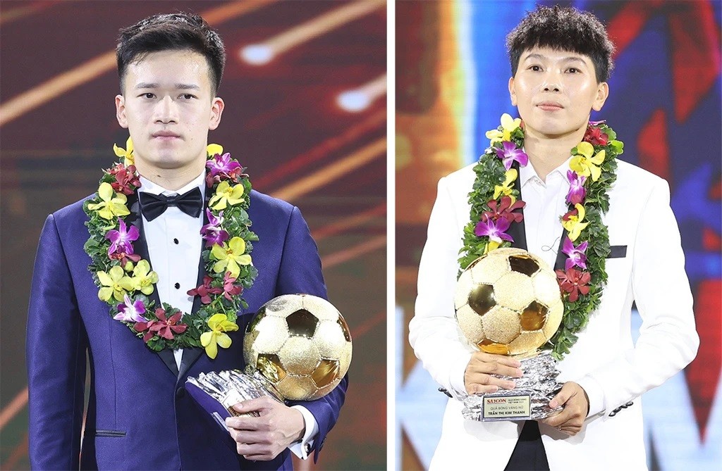 Giải thưởng Quả bóng Vàng Việt Nam 2023 vinh danh tiền đạo Hoàng Đức và thủ môn Kim Thanh