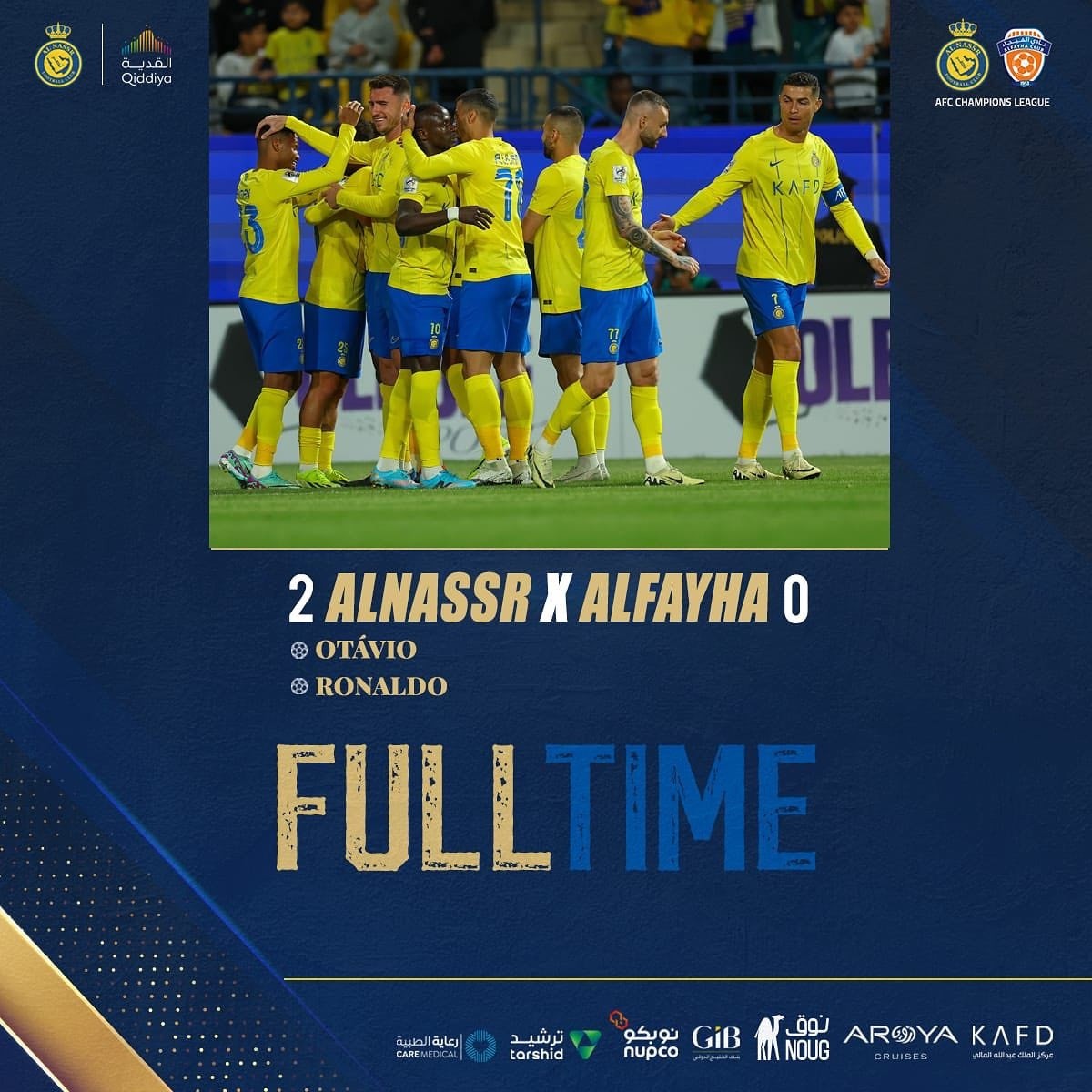 Thắng Al Fayha 2-0, Al Nassr giành quyền vào tứ kết AFC Champions League với tổng tỷ số 3-0.