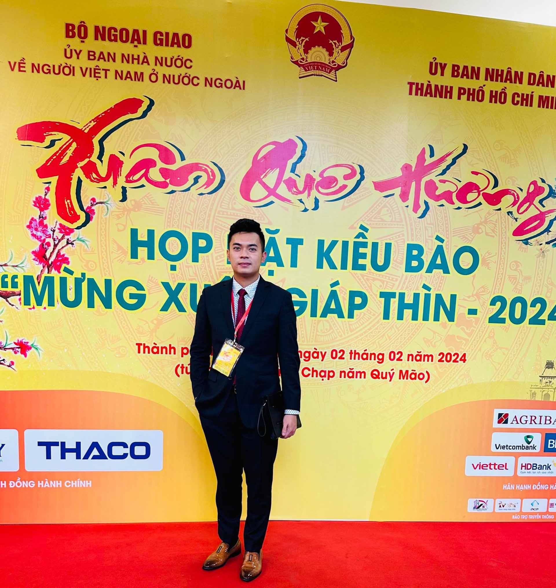 Anh Huỳnh Tấn Đạt tham dự chương trình Xuân Quê hương 2024.  (Ảnh: NVCC)