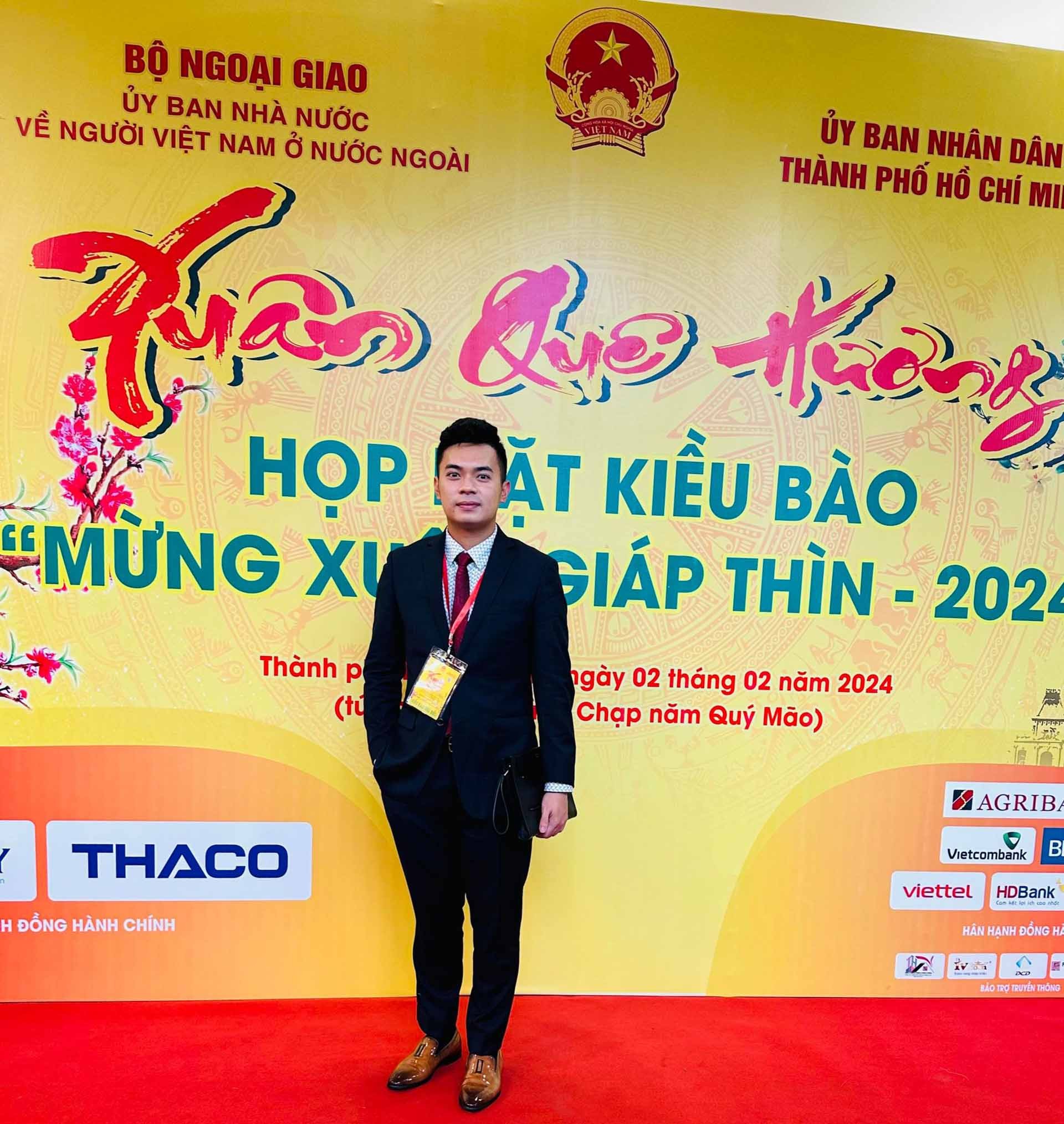 Anh Huỳnh Tấn Đạt tham dự chương trình Xuân Quê hương 2024. (Ảnh: NVCC)