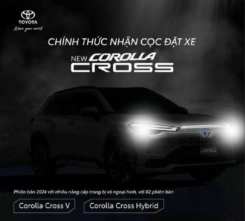 Thông tin đặt cọc Toyota Corolla Cross 2024 được các đại lý đăng tải.
