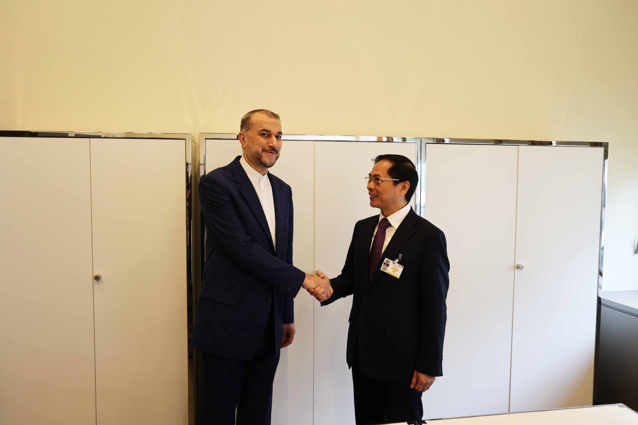 Bộ trưởng Bùi Thanh Sơn gặp Bộ trưởng Ngoại giao Iran Hossein Amir Abdollahian