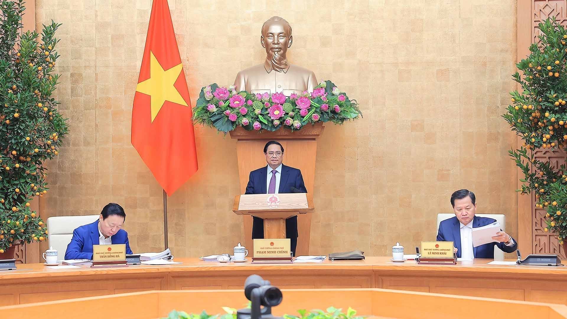 Thủ tướng Phạm Minh Chính chủ trì phiên họp. (Nguồn: TTXVN)