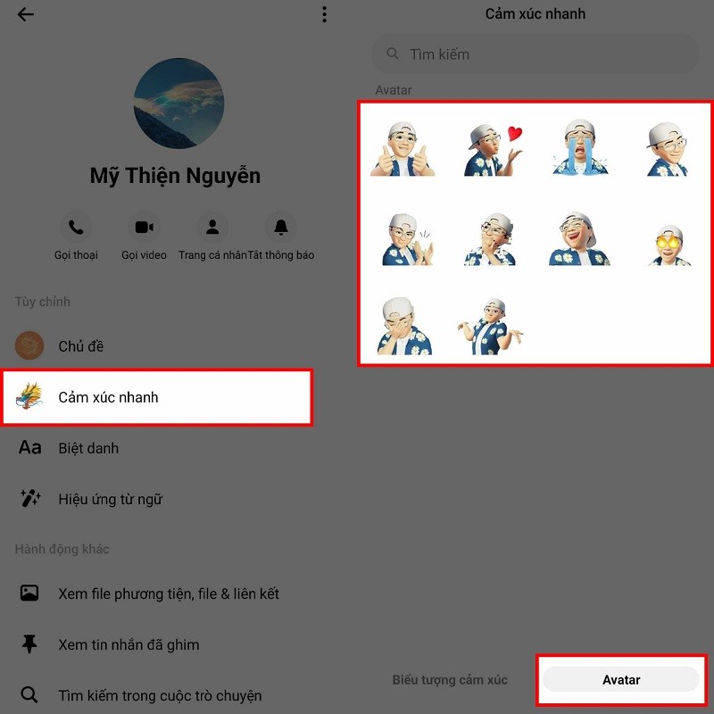 Cách đặt avatar làm cảm xúc nhanh trên Messenger siêu thú vị