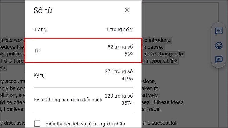 Hướng dẫn cách đếm số từ trên Google Docs đơn giản, nhanh chóng