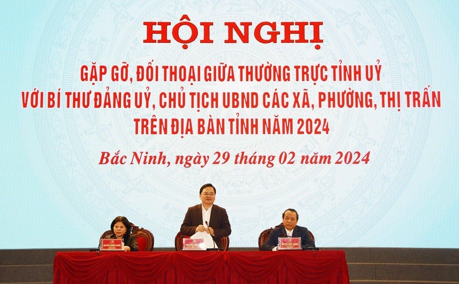 Bắc Ninh: Thường trực Tỉnh uỷ đối thoại với lãnh đạo cấp xã, phường, thị trấn