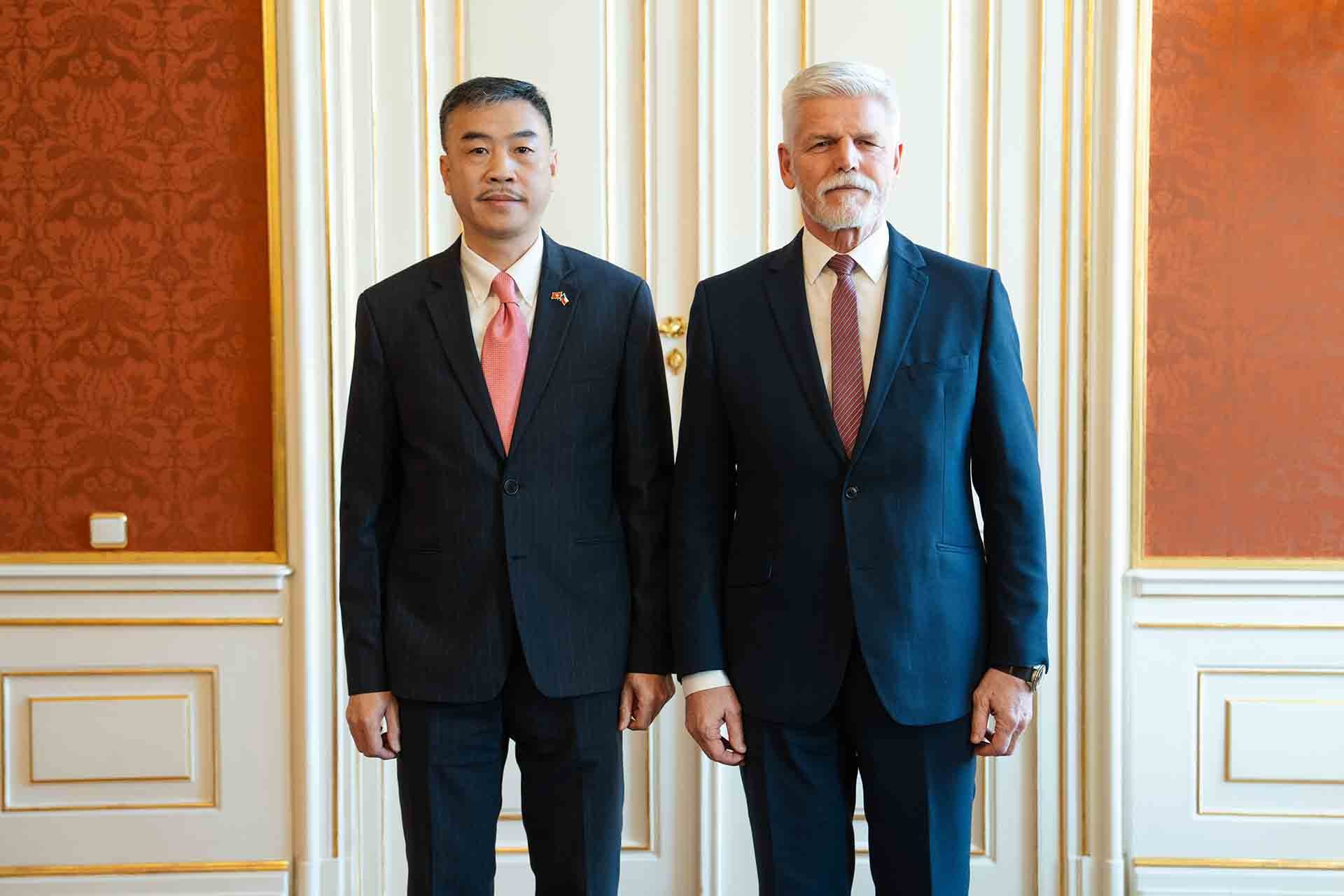 Tổng thống Cộng hòa Czech Petr Pavel và Đại sứ Dương Hoài Nam.  (Ảnh: Tomáš Fongus)