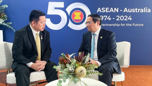 Thủ tướng Phạm Minh Chính tiếp xúc các nhà lãnh đạo tại Hội nghị cấp cao đặc biệt kỷ niệm 50 năm quan hệ ASEAN-Australia