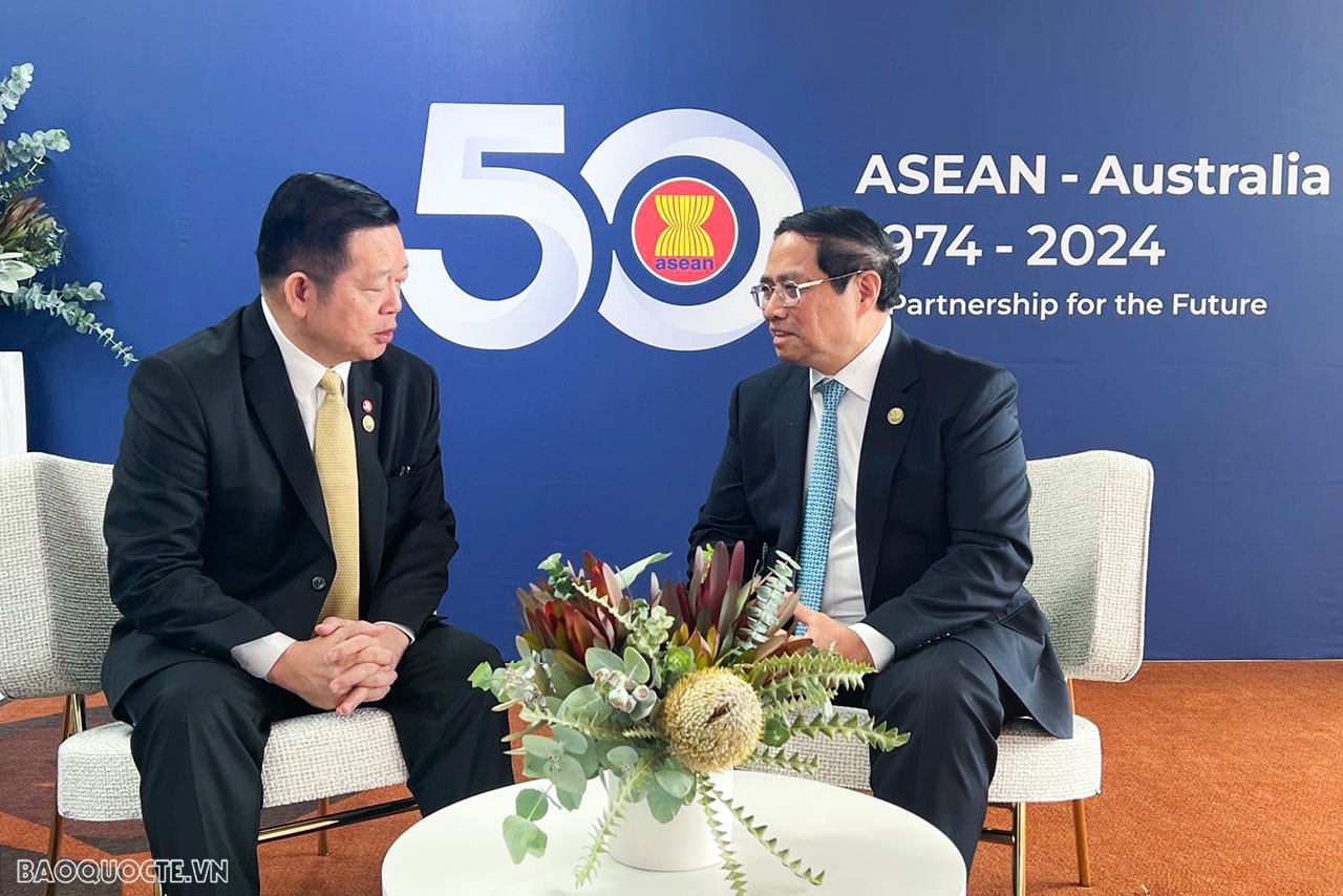 Thủ tướng Phạm Minh Chính tiếp xúc các nhà lãnh đạo tại Hội nghị cấp cao đặc biệt kỷ niệm 50 năm quan hệ ASEAN-Australia