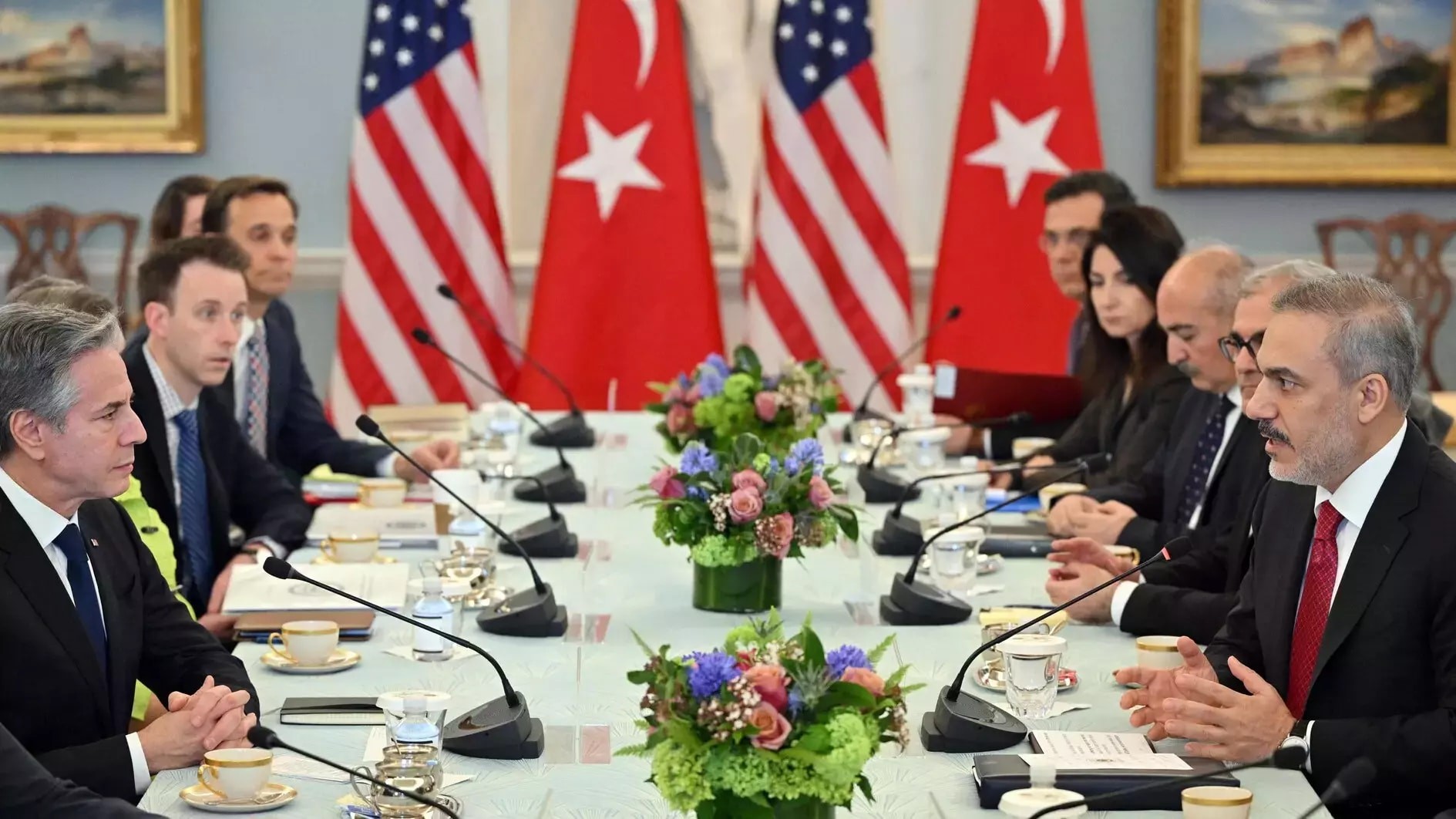 Ngoại trưởng Thổ Nhĩ Kỳ và Ngoại trưởng Mỹ hội đàm tại Washington DC, ngày 9/3. (Nguồn: Daily News)
