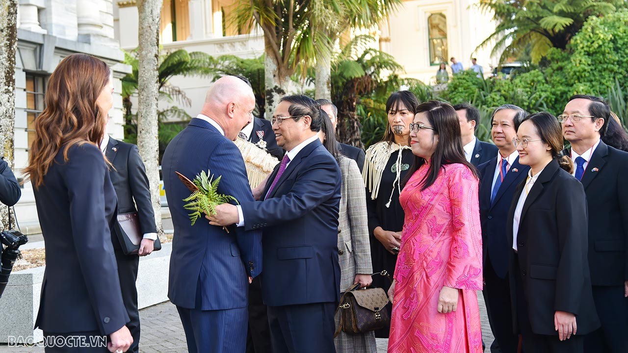 New Zealand Prime Minister chairs welcome ceremony for Prime Minister Pham Minh Chinh New Zealand Prime Minister chairs welcome ceremony for Prime Minister Pham Minh Chinh