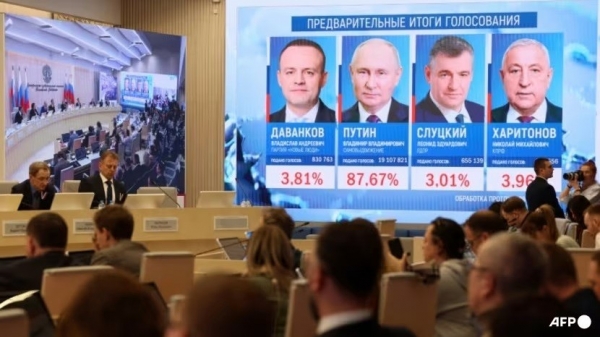 Bầu cử Nga: Tổng thống Putin cảm ơn người dân sau khi thắng áp đảo, Moscow công bố con số kỷ lục của cả thế giới