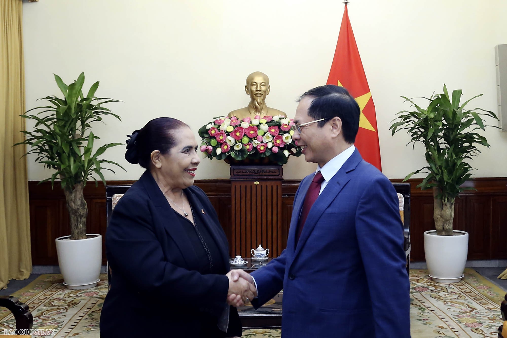 Bộ trưởng Ngoại giao Bùi Thanh Sơn tiếp Đại sứ Timor-Leste chào từ biệt