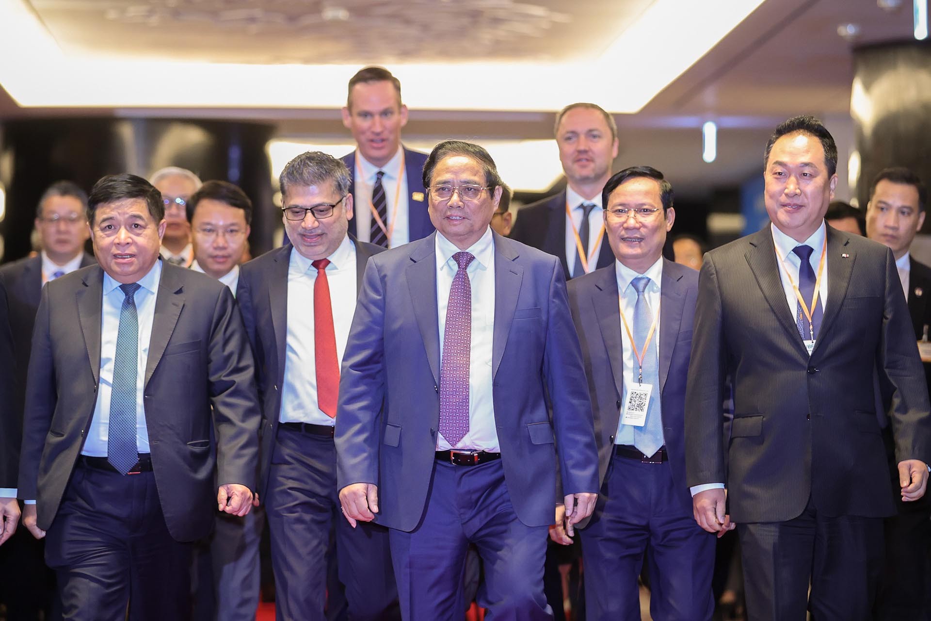 Thủ tướng Phạm Minh Chính chủ trì Hội nghị Thủ tướng Chính phủ gặp mặt cộng đồng doanh nghiệp FDI và Diễn đàn doanh nghiệp Việt Nam năm 2024. (Ảnh: Nhật Bắc)
