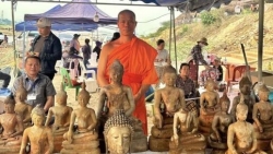 Lào phát hiện kho báu hơn 100 pho tượng Phật chưa xác định được nguồn gốc và độ tuổi