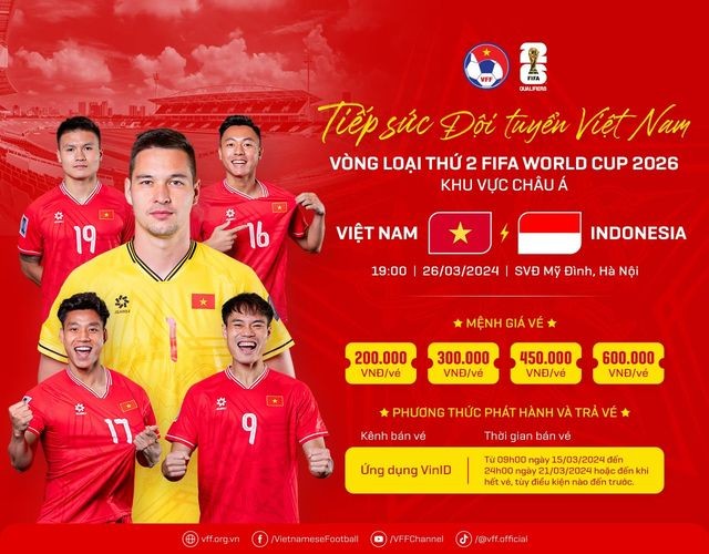 AFC thông báo tổ trọng tài điều khiển trận đấu đội tuyển Việt Nam và Indonesia