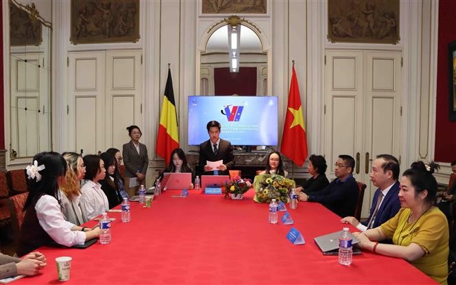 Quang cảnh Đại hội Hội sinh viên Việt Nam tại Bỉ lần thứ V. Ảnh: Hương Giang - PV TTXVN tại Bỉ