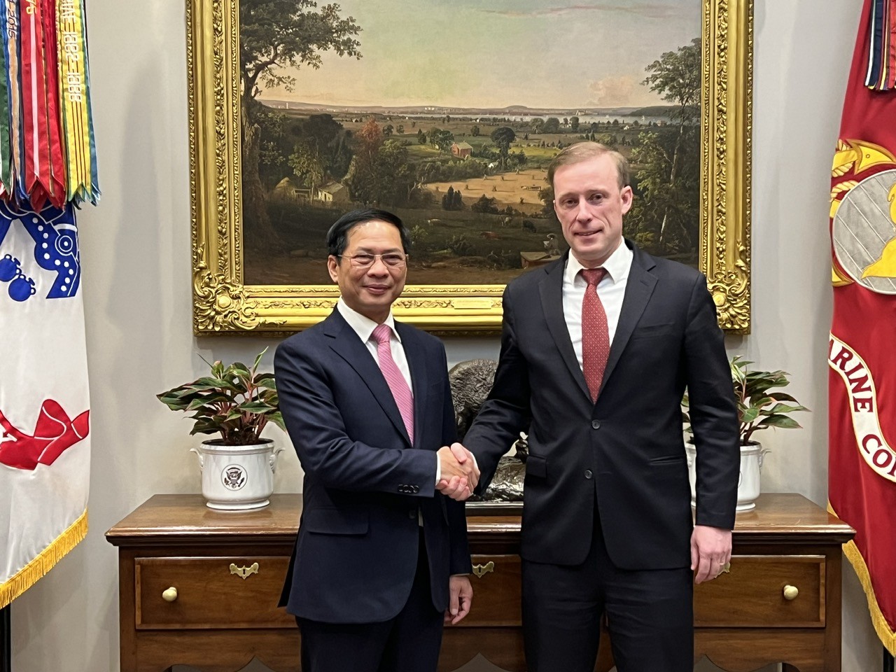 Bộ trưởng Ngoại giao Bùi Thanh Sơn gặp cố vấn an ninh quốc gia Hoa Kỳ Jake Sullivan