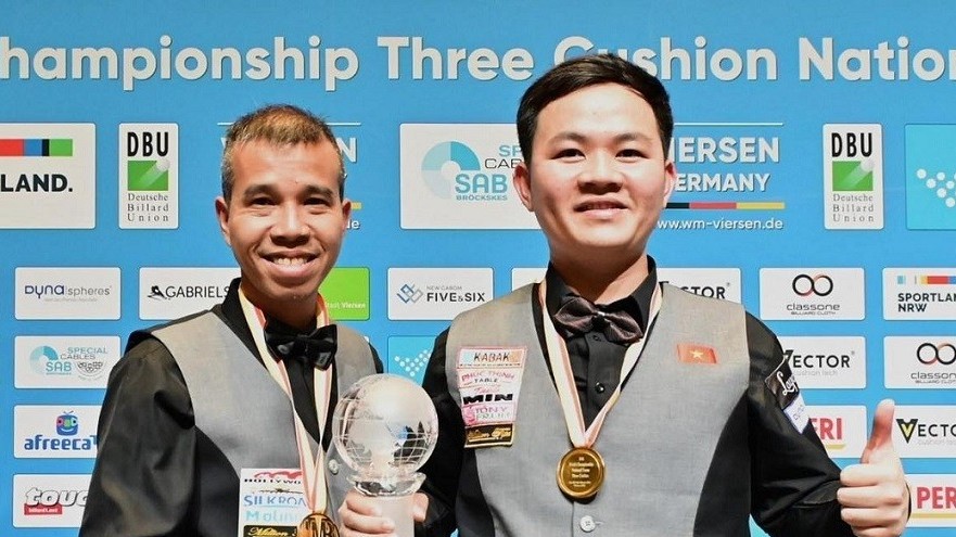 Vô địch đồng đội billiards carom 3 băng thế giới, đội tuyển Việt Nam xếp thứ 3 toàn cầu