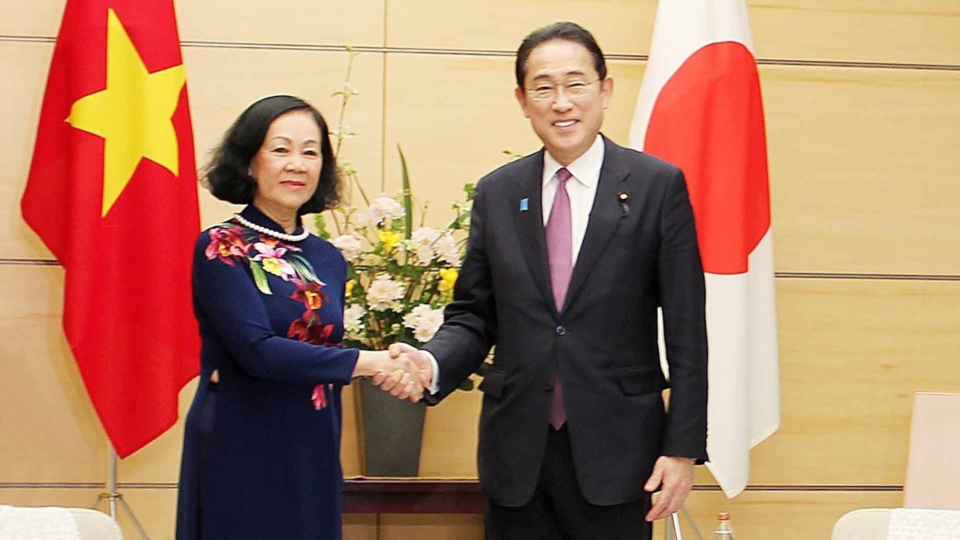 Thường trực Ban Bí thư Trương Thị Mai làm việc với các lãnh đạo cấp cao của Nhật Bản