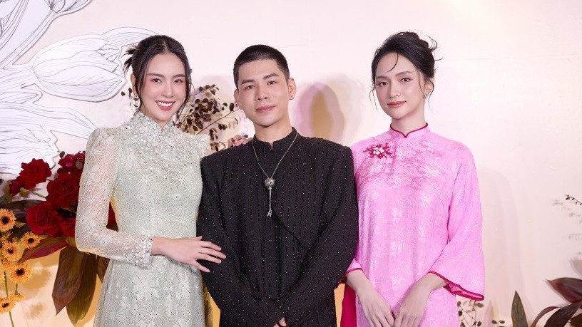 MC Mai Ngọc, Hoa hậu Hương Giang ủng hộ bạn thân khai trương cửa hàng áo dài