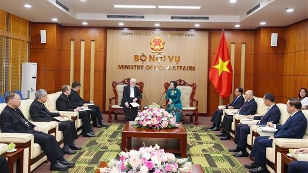 Minister of Home Affairs welcomes  Archbishop Paul Richard Gallagher