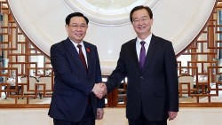 Chủ tịch Quốc hội Vương Đình Huệ tiếp Bí thư Tỉnh ủy Vân Nam, Trung Quốc