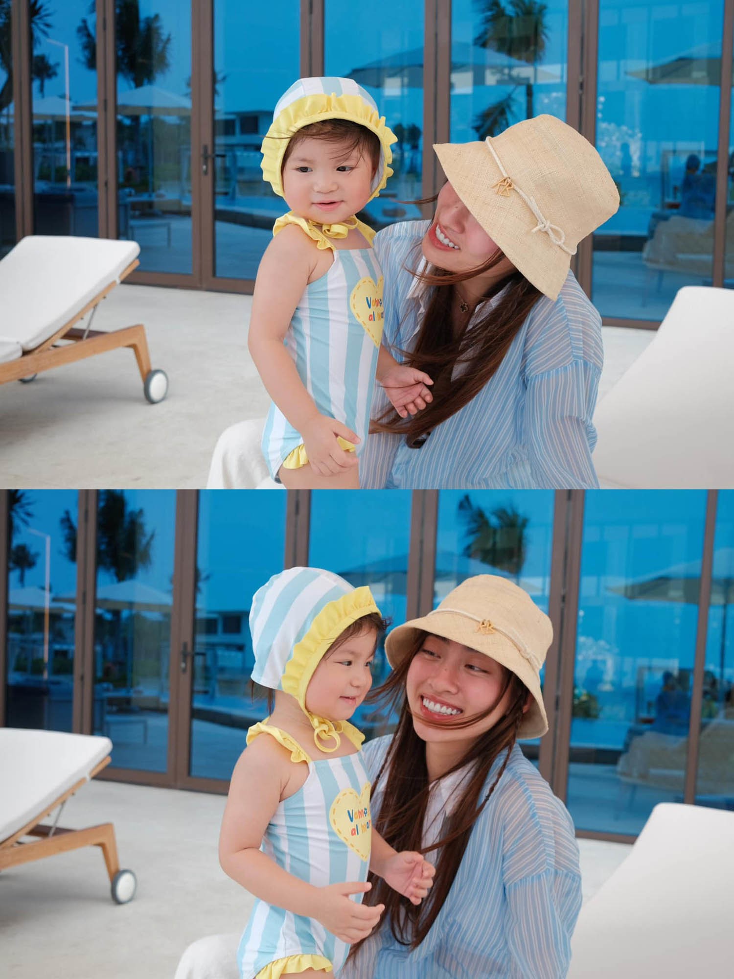 Hoa hậu Lương Thùy Linh vui đùa cùng bé Pam nhà Salim.